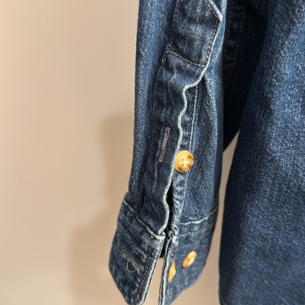 Eddie Bauer Dark Blue Denim Button-Down Shirt - Picture 4 of 7